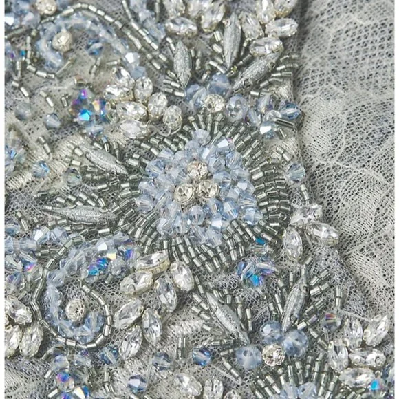 sachin and babi light blue dress Mac Duggal Women's Floral Embellished Cap Sleeve Midi Dress